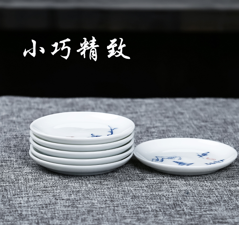 Cup mat Cup white porcelain Cup mat heat - resistant ceramic Cup mat kung fu tea tea tea zero pad household