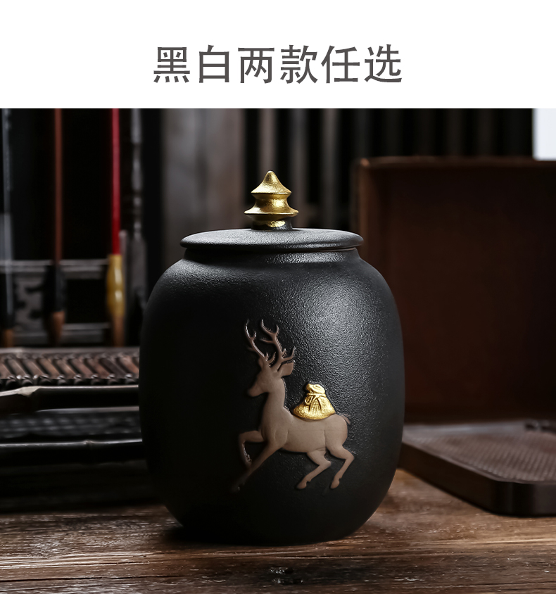 A deer with your caddy fixings seal storage POTS of black tea, black tea storage tanks moistureproof receives seal tea pot