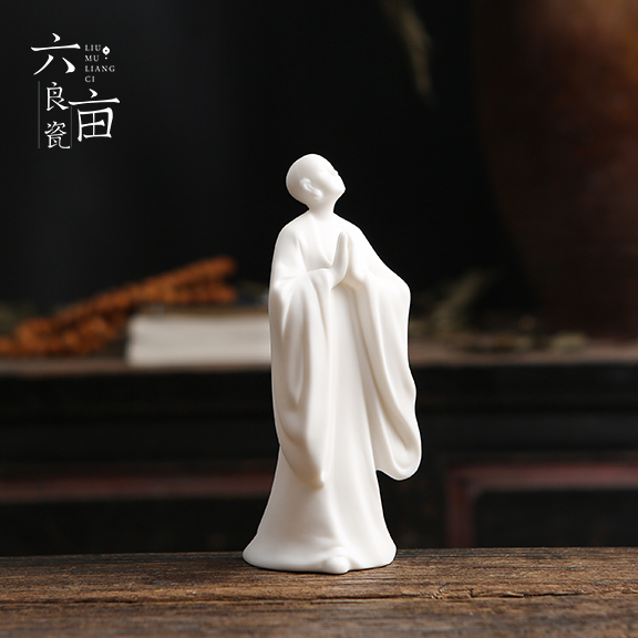 Suet jade creative ceramic zen tea pet furnishing articles furnishing articles sitting room tea taking with zero decoration of new Chinese style white porcelain