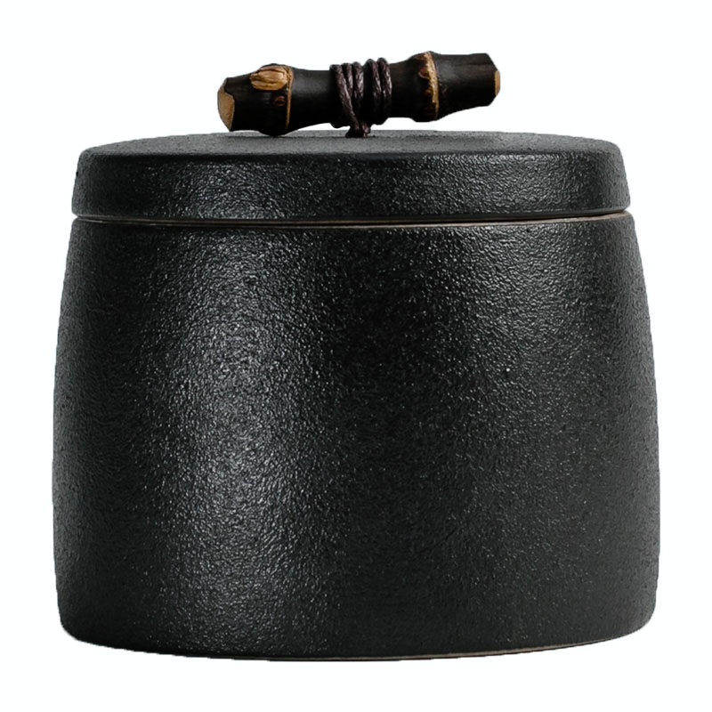 Black pottery tea pot small green tea packaging box storage POTS ceramic storage tank manual zizhu cover button to wake POTS