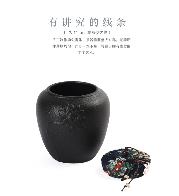 Coarse pottery ceramic POTS awake piggy bank seal tea caddy fixings large lotus pu 'er tea tins