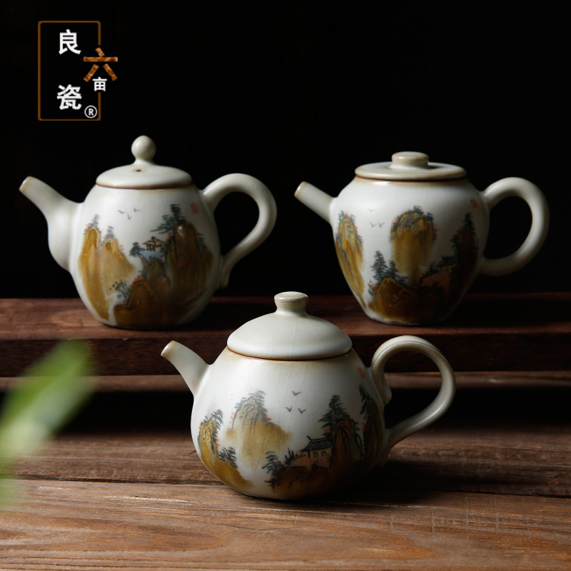 Your up hand - made little teapot slicing can raise jingdezhen checking ceramic cordless kung fu tea kettle