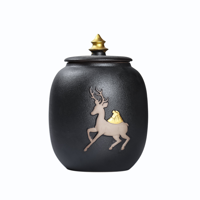 A deer with your caddy fixings seal storage POTS of black tea, black tea storage tanks moistureproof receives seal tea pot