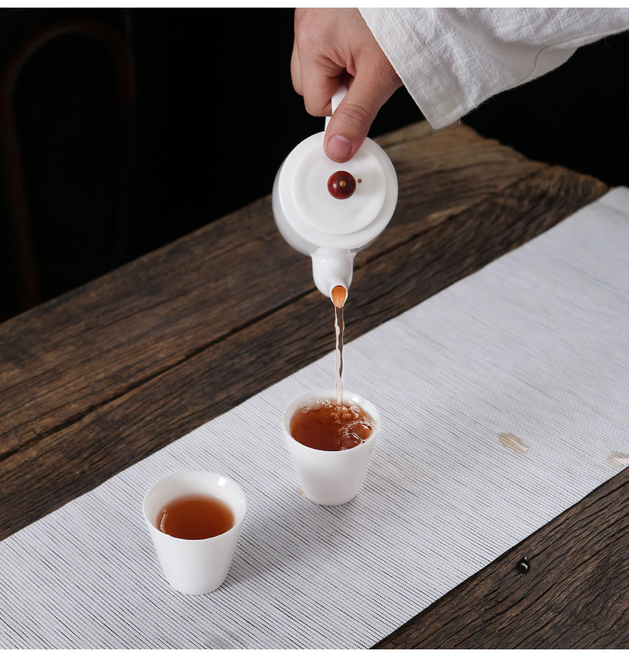 Dehua white porcelain ceramic teapot beauty make tea pot single pot home kung fu tea set contracted style