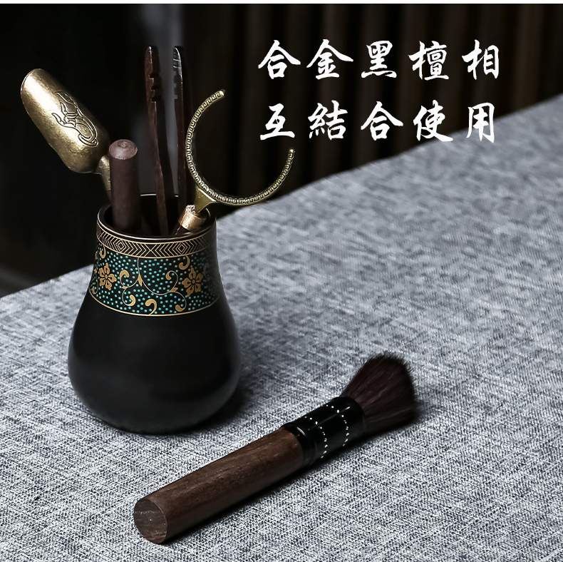 Obsidian black tea sets accessories tea 6 gentleman purple sand tea pet furnishing articles boutique ebony tea six gentleman