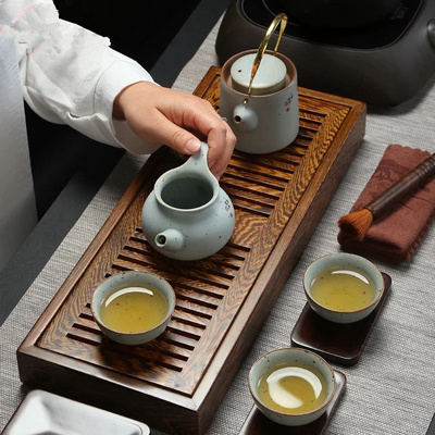 Black sandalwood small tea table tea tokettle cushion solid wood pot bearing pot tea tray minimalist hotel Home Dry Foam Table