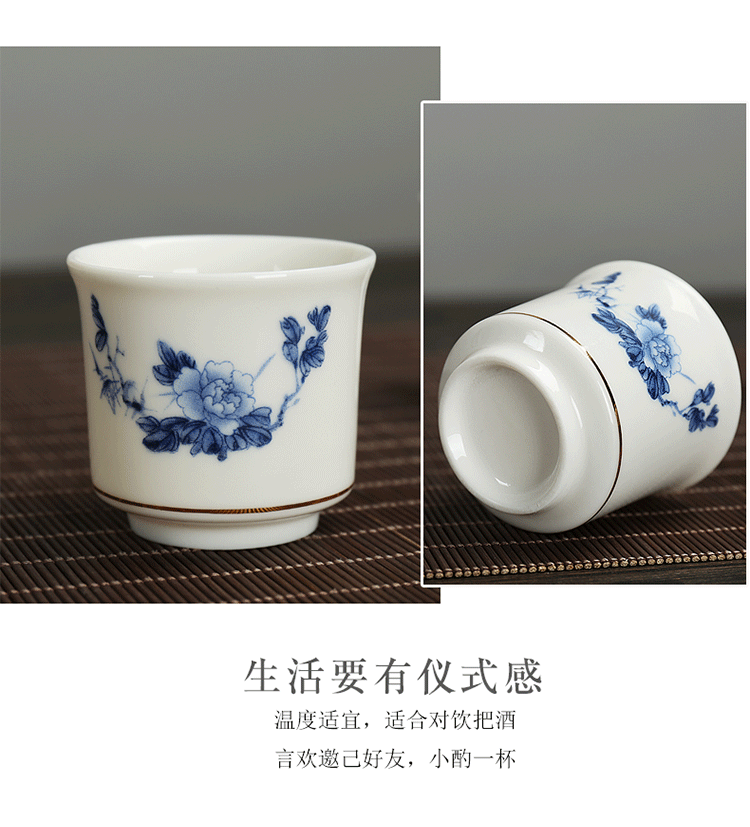 Xương ngọc sứ đặt rượu vang trắng thủy tinh nhà ấm rượu lẩu lẩu Trung Quốc sáng tạo một nửa bình rượu màu vàng catty - Rượu vang giá để rượu độc đáo