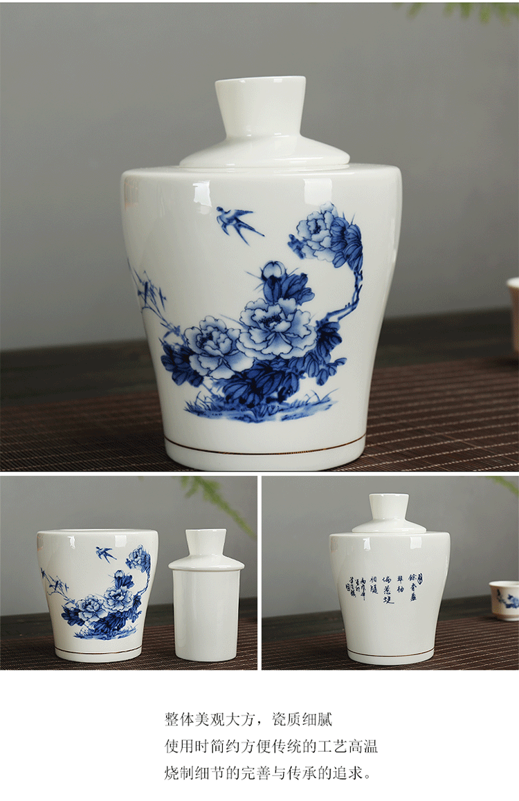 Xương ngọc sứ đặt rượu vang trắng thủy tinh nhà ấm rượu lẩu lẩu Trung Quốc sáng tạo một nửa bình rượu màu vàng catty - Rượu vang giá để rượu độc đáo