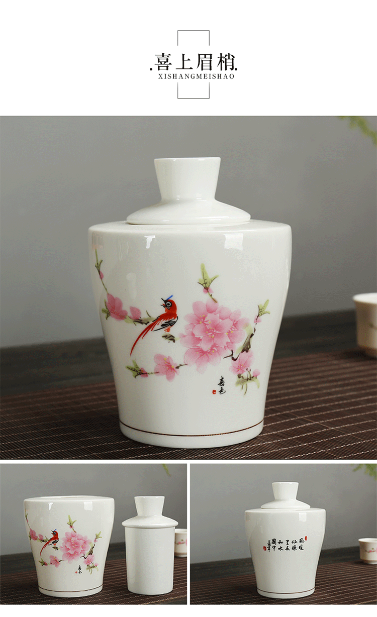Xương ngọc sứ đặt rượu vang trắng thủy tinh nhà ấm rượu lẩu lẩu Trung Quốc sáng tạo một nửa bình rượu màu vàng catty - Rượu vang giá để rượu độc đáo