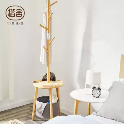 Orange House Creative Nordic ins style coat rack landing corner combination hanger household storage bag rack bamboo solid wood