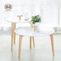 Orange House original Nordic simple coffee table Living room sofa side creative small apartment high low combination round coffee table