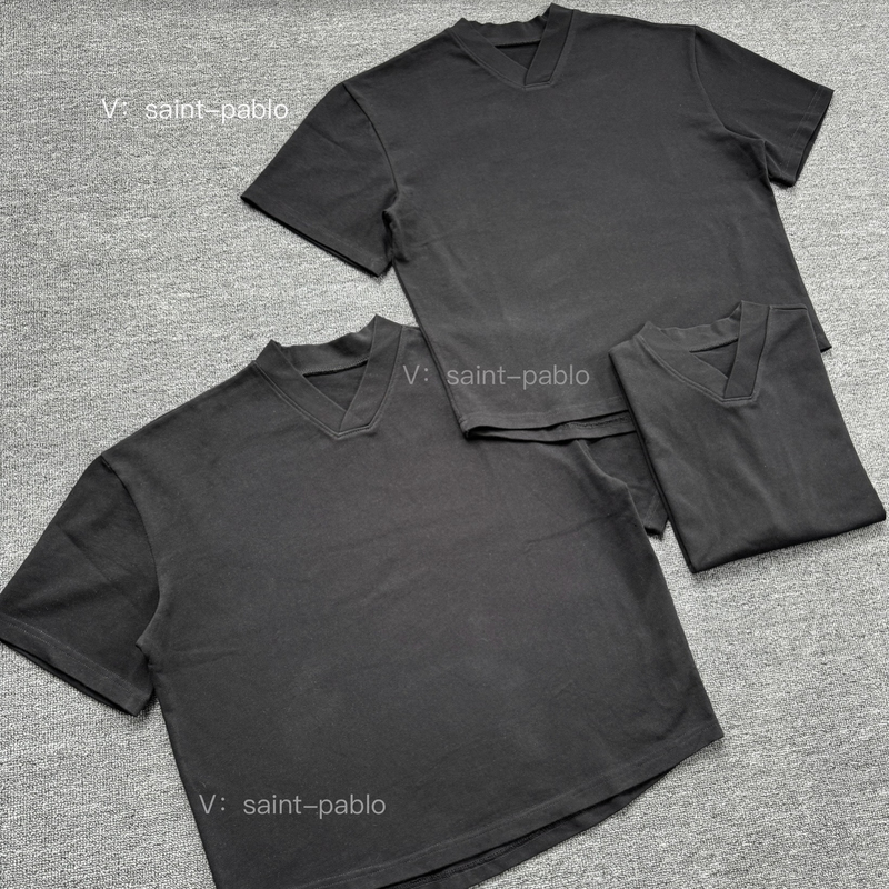 Yeezy Has Released a New Short Wide V-Neck Tee, the Same Style as Kanye West, with a Retro Heavyweight Feel