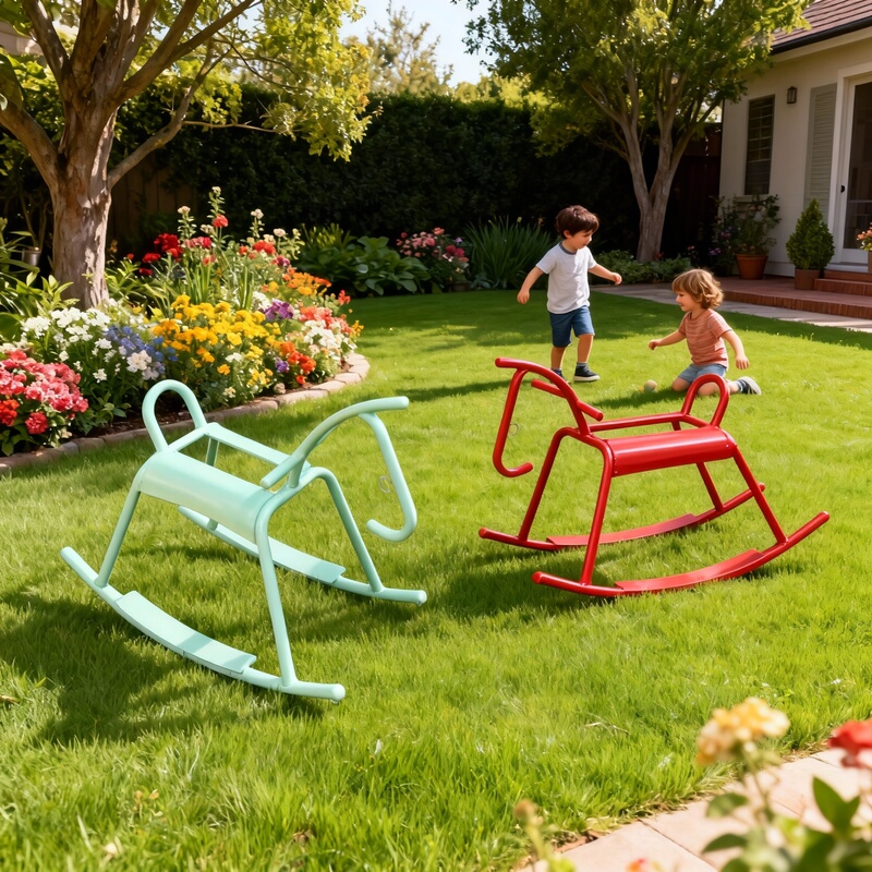 2026 New Rocking Chair for Children, Fun Outdoor and Indoor Amusement Park Unicorn Rocking Horse Art Chair