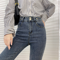 High-waisted skinny jeans womens autumn 2020 new skinny black technology leggings spring and autumn stretch pencil pants