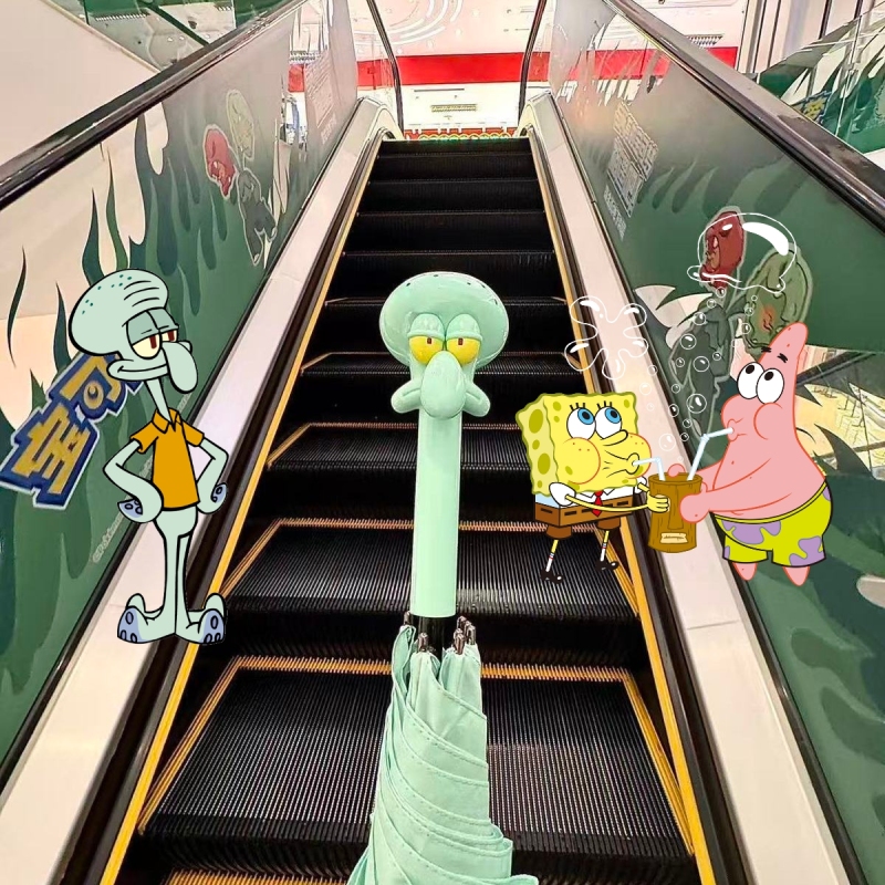 Kvv Squidward Umbrella Bikini Bottom Long-Handle Standing Umbrella Dual-Use for Sun and Rain, Enlarged, Thickened, Reinforced, Official Genuine Product Kvv Squidward Umbrella Bikini Bottom Long-Handle Standing Umbrella Dual-Use for Sun and Rain, Enlarged, Thickened, Reinforced, Official Genuine Product