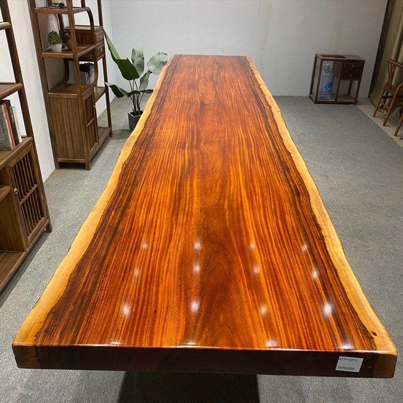 Size: 477 * 110 * 10 Okan solid wood large board tea table tea table log whole owner table meeting table clear cabin