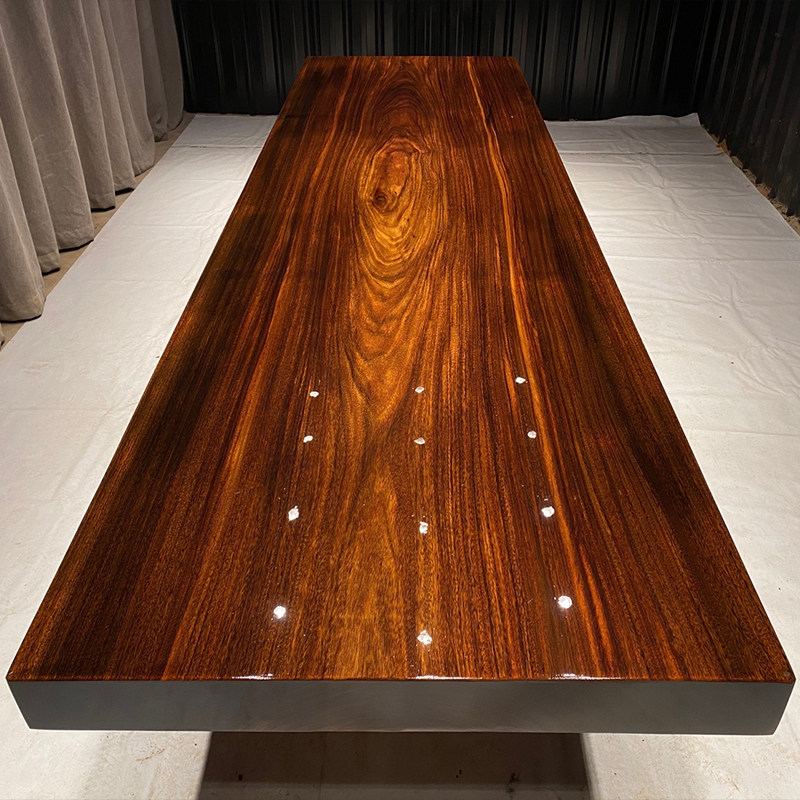 Size: 300 * 91 * 10 Okan solid wood large plate tea table tea table table log office owner table 3 m clear cabin