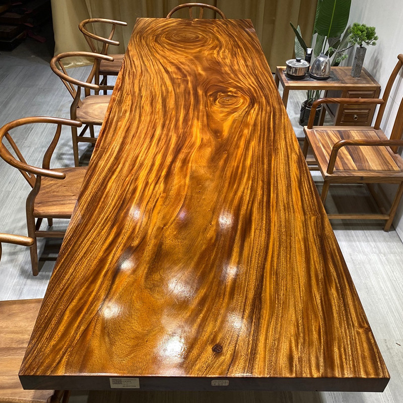 Size: 352 * 101 *7 South American walnuts wood solid wood large plate table New Chinese desk tea table desk brief