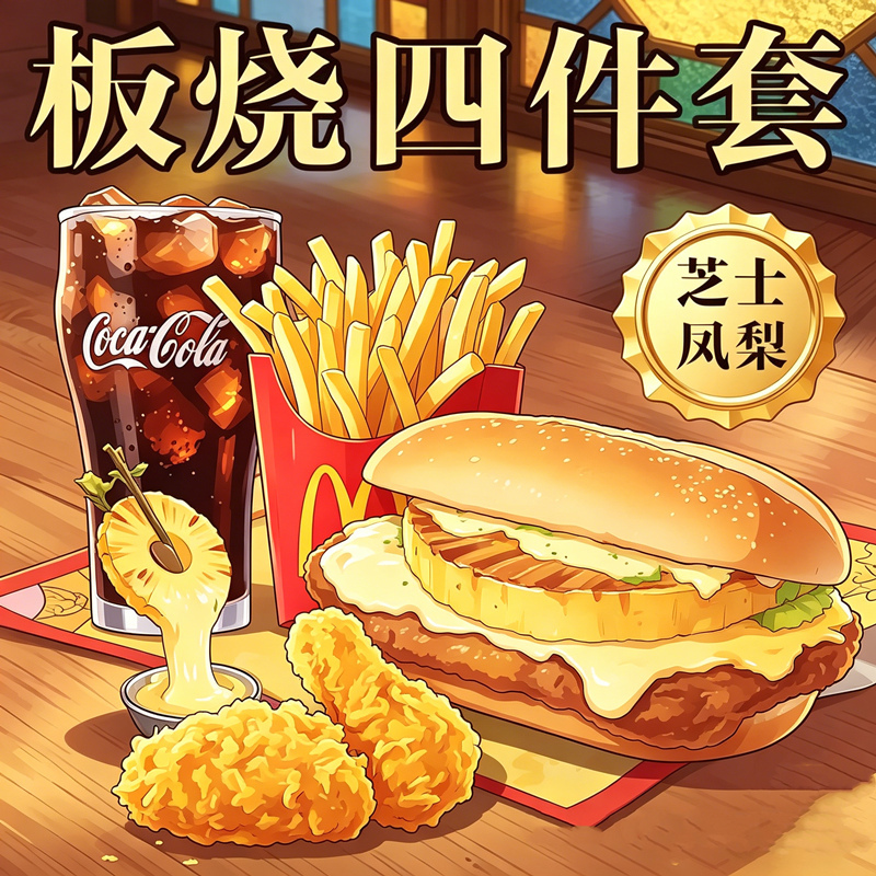 Mcdonald's New Product: Mozzarella Cheese, Pineapple Grilled Chicken Leg Burger, and a Customizable Three or Four Item Set