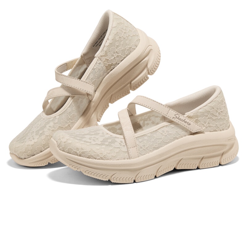 Skechers Mary Jane Women's Shoes Hollow Lace Cushioning Lightweight Slip-On Casual Shoes 159521 Skechers Mary Jane Women's Shoes Hollow Lace Cushioning Lightweight Slip-On Casual Shoes 159521