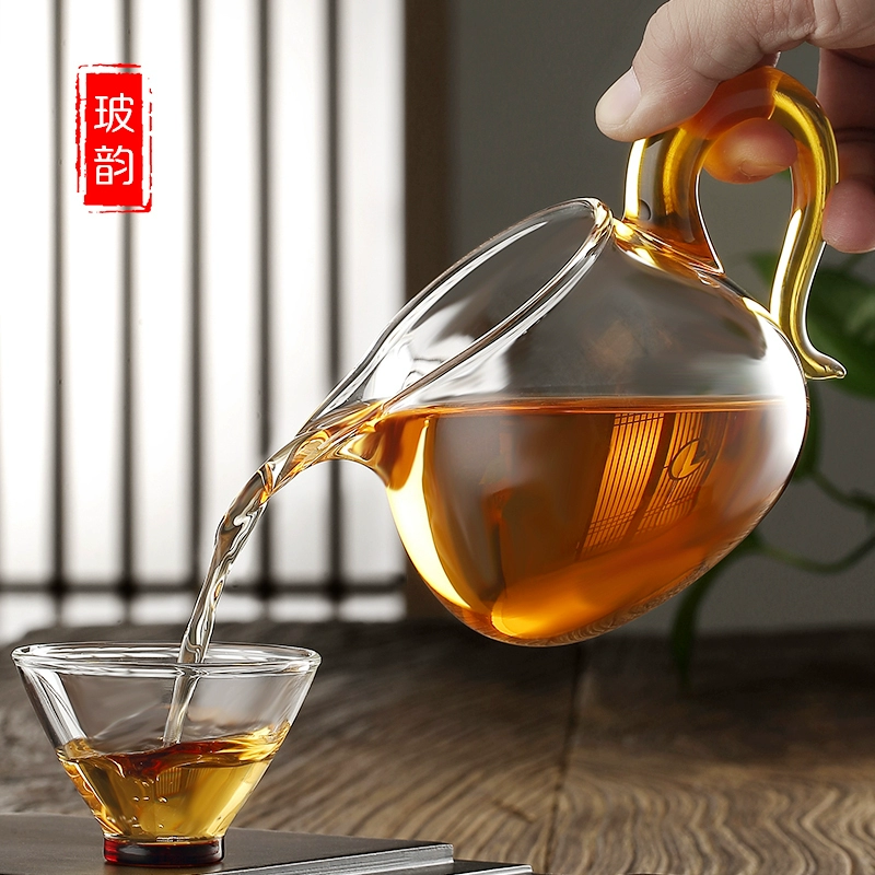 Thủy tinh vần thủy tinh hội chợ tách trà xả một dày chịu nhiệt kung fu bộ trà trà phụ kiện biển bộ chia trà bộ lọc - Phụ kiện chăm sóc mắt
