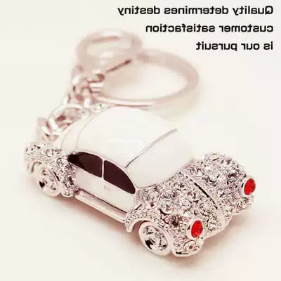 Cute Rhinestone car keychain key chain Korean diamond-encrusted ladies small gift creative men's key bag pendant