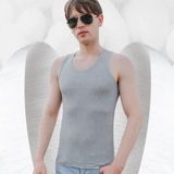 Мужской летний шелковый тонкий спортивный хлопковый жилет для спортзала без рукавов