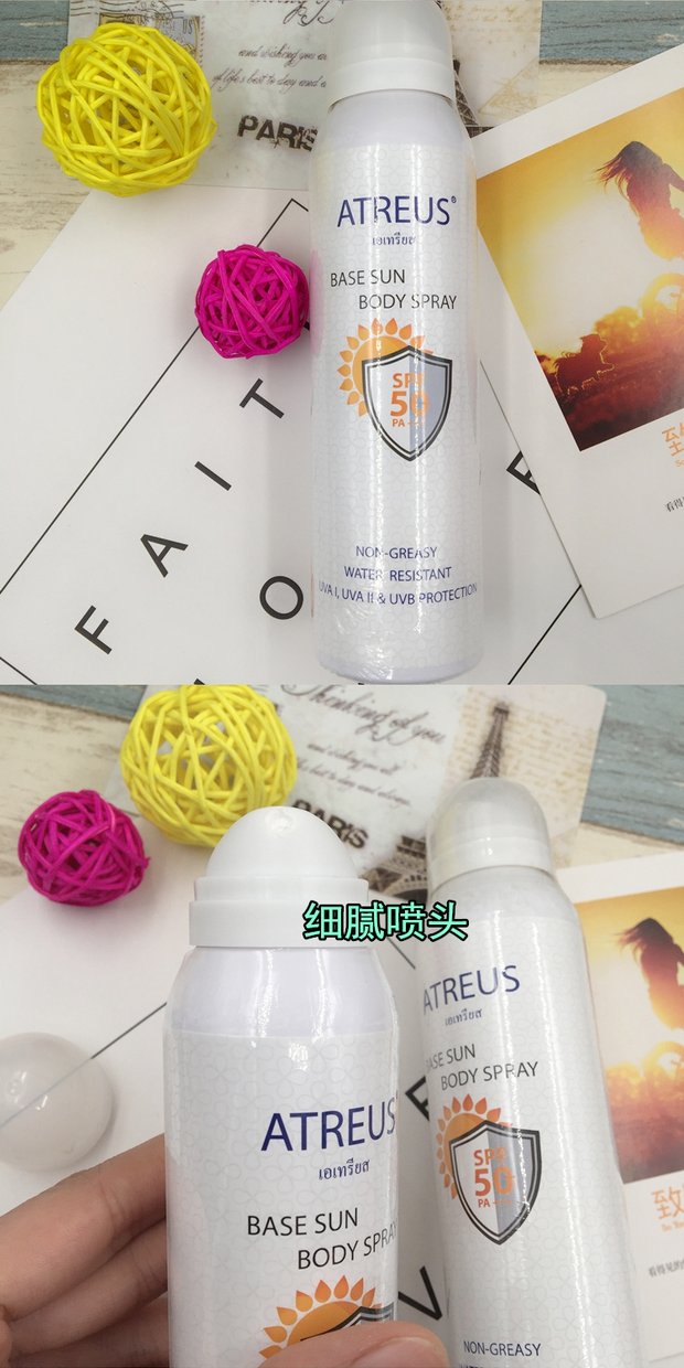 Thái Lan atreus làm trắng da dạng xịt khoáng spf50 cô lập dưỡng ẩm cho da mặt chống thấm nước làm mới cơ thể nữ kem chống nắng dành cho da nhạy cảm
