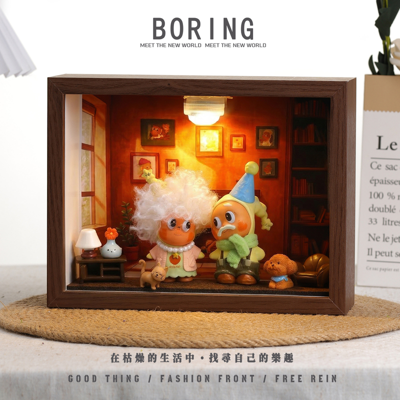 Bubble Mart Star People Heartbeat Series Figurine Storage Display Box Photo Frame DIY Engagement Gift