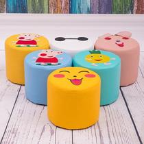 Cartoon stool leather Pier shoes stool home shoes stool small bench sofa stool Pier fashion Childrens low stool