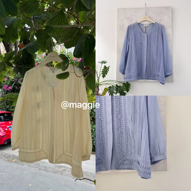 Xinyi Maggie/ Nw80 Series 70% Imported Cotton + 30% Mulberry Silk Embroidered Top