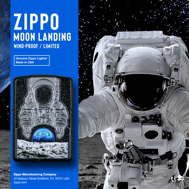 Genuine zippo windproof lighter Apollo moon 50th anniversary limited edition armor machine collection level