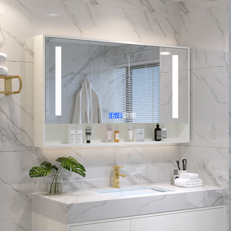 Smart mirror cabinet wall-mounted toilet with lights Mirror shelf storage integrated separate customized bathroom mirror cabinet box