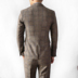 Vertebrate Men Retro Quần len kẻ sọc Anh Quần hai mảnh Cưỡi gió Bộ đồ len quần kaki Suit phù hợp