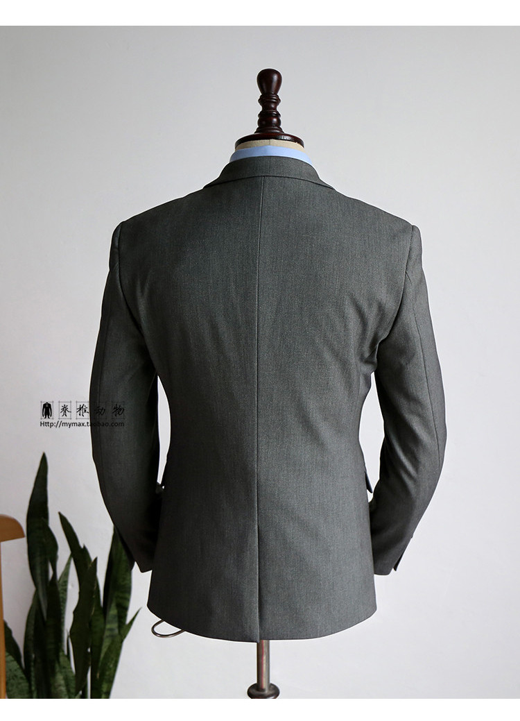 Quần áo nam có xương sống Màu xám nguyên chất áo vest nam hàng hiệu