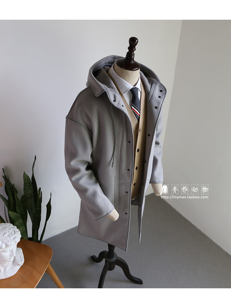 Người đàn ông có xương sống của Nhật Bản lỏng lẻo trùm đầu viền áo lót draping cắt áo len lông