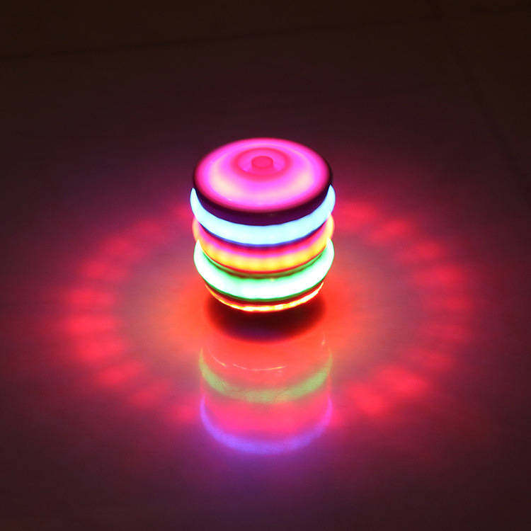 Upgrade Imitation Wood Tops Seven Color Luminous Music Boy Adult Swivel Tops Children Electric Balance Toys