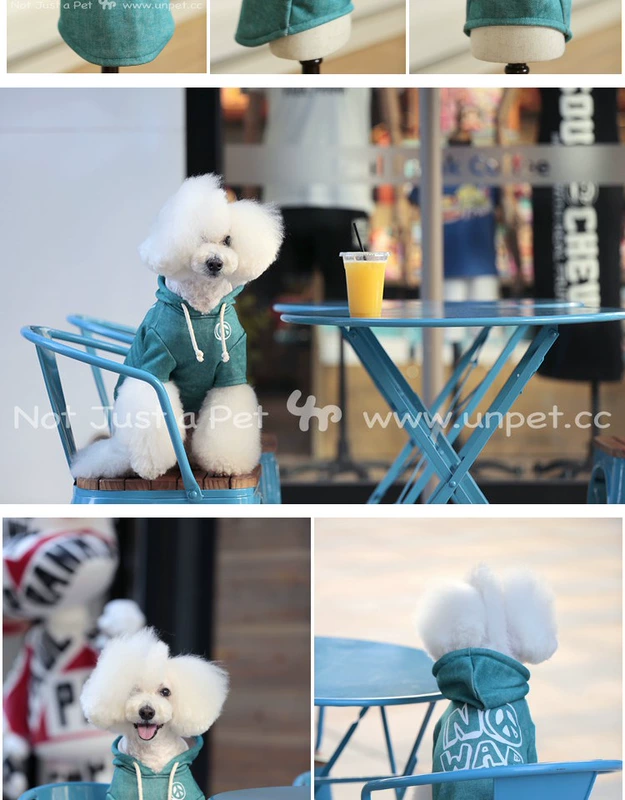 UNPET Breguet Pet Dog Cat Trang phục Biểu tượng phản chiến Teddy Bear Đan áo hoodie hai lớp cộng với áo nhung - Quần áo & phụ kiện thú cưng