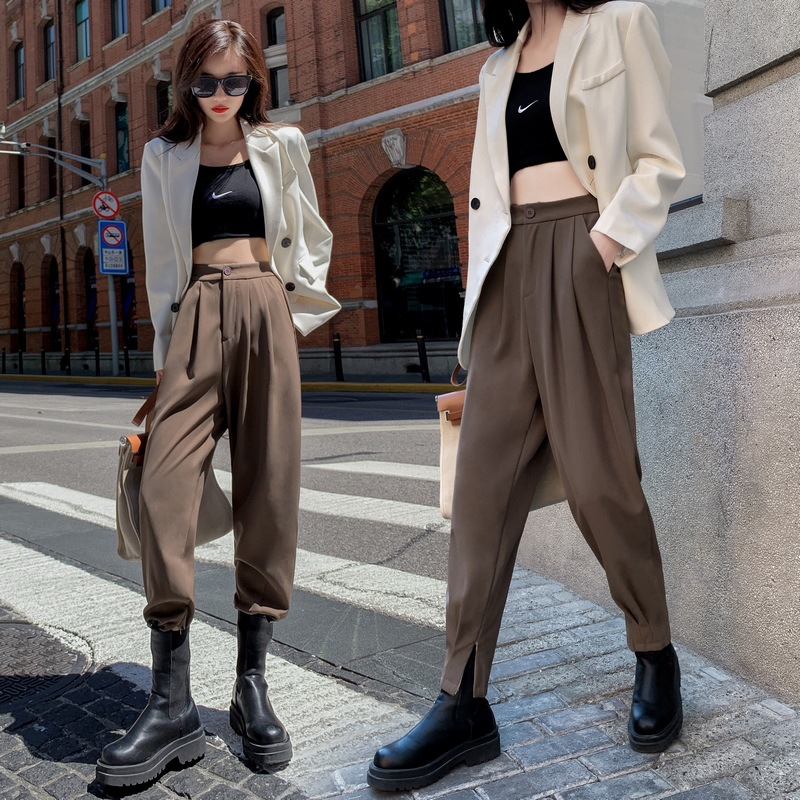 Tide Ocnltiy Spring New Workwear Pants Show Slim Waist Handsome Loose Sports Leisure Benches