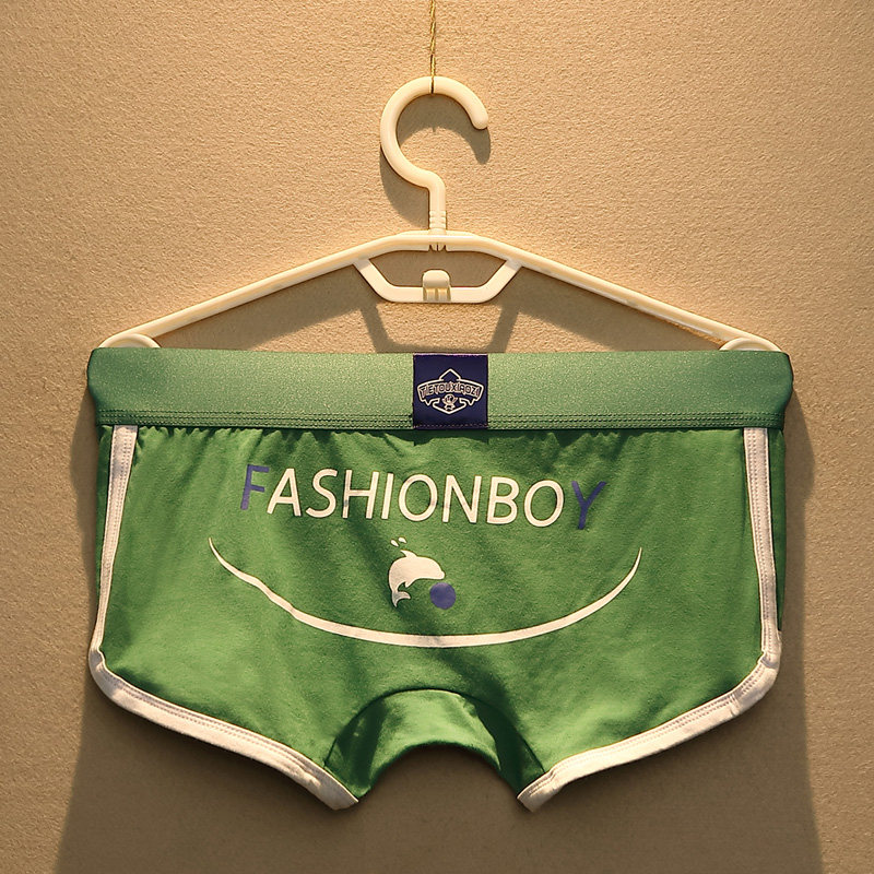 Men's cotton underwear men's low-waist boxer pants personality trend letter summer thin breathable boxer shorts head