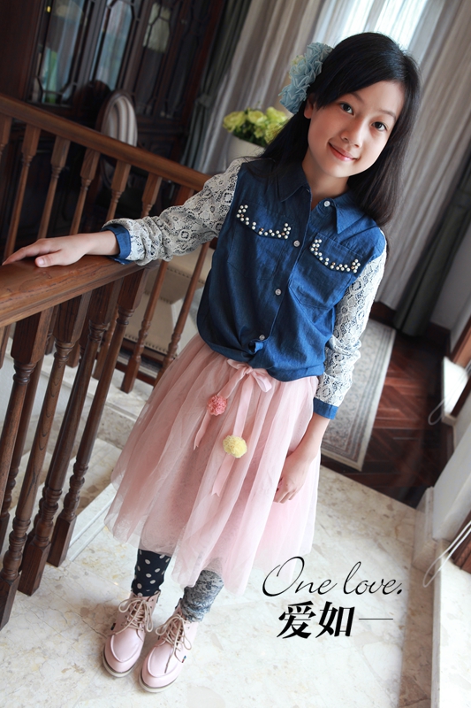 Chemise fille à manche longue en toile - Ref 2088920 Image 27