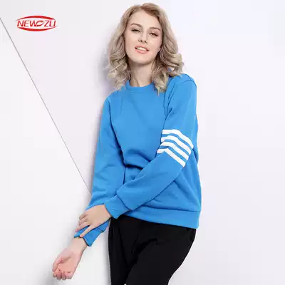 Autumn plus velvet round neck pants thick cotton T with student party custom long sleeve overalls T-shirt jacket customized one by one