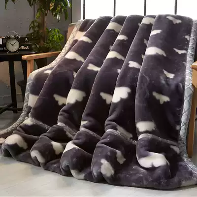 Raschel blanket quilt Double-layer thickened warm flannel winter bed single student dormitory coral velvet blanket