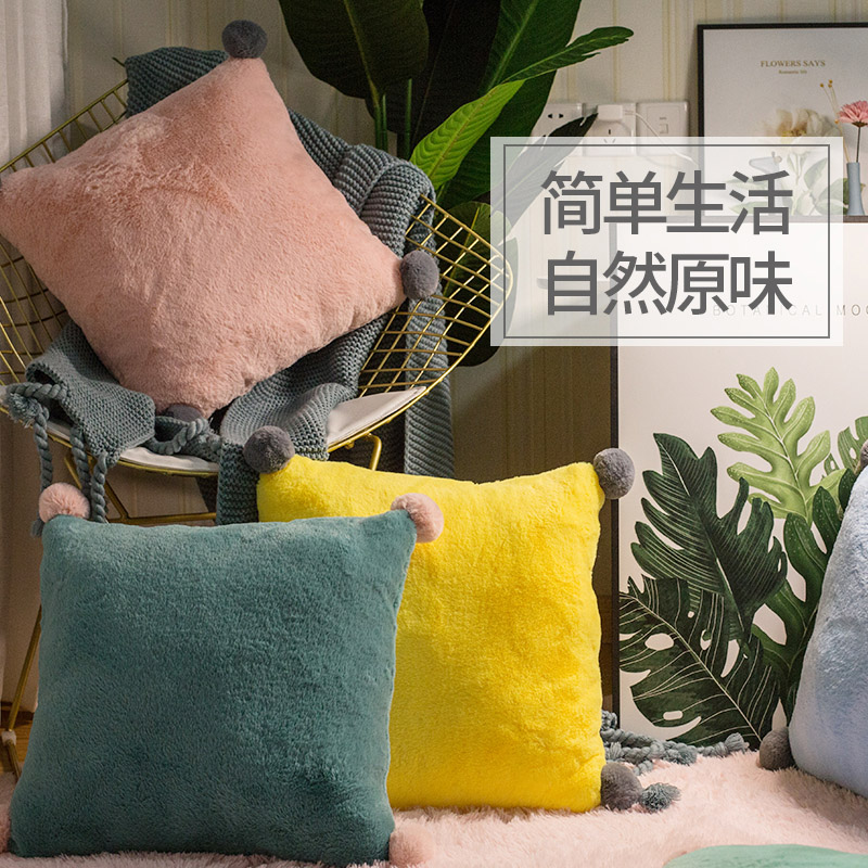 Sofa cushion pillow case living room back cushion pillow square large pillow bedside waist protection office without core