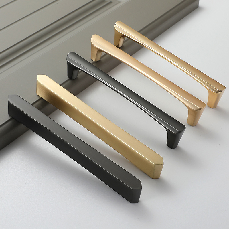 Light extravagant Nordic bright gold handle grey wardrobe integral cupboard door handle modern minimalist shoe cabinet drawers handle American