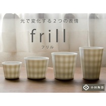 Japanese Oda pottery white porcelain glass cup check crystal clear semi-transparent ceramic cup pig mouth Cup
