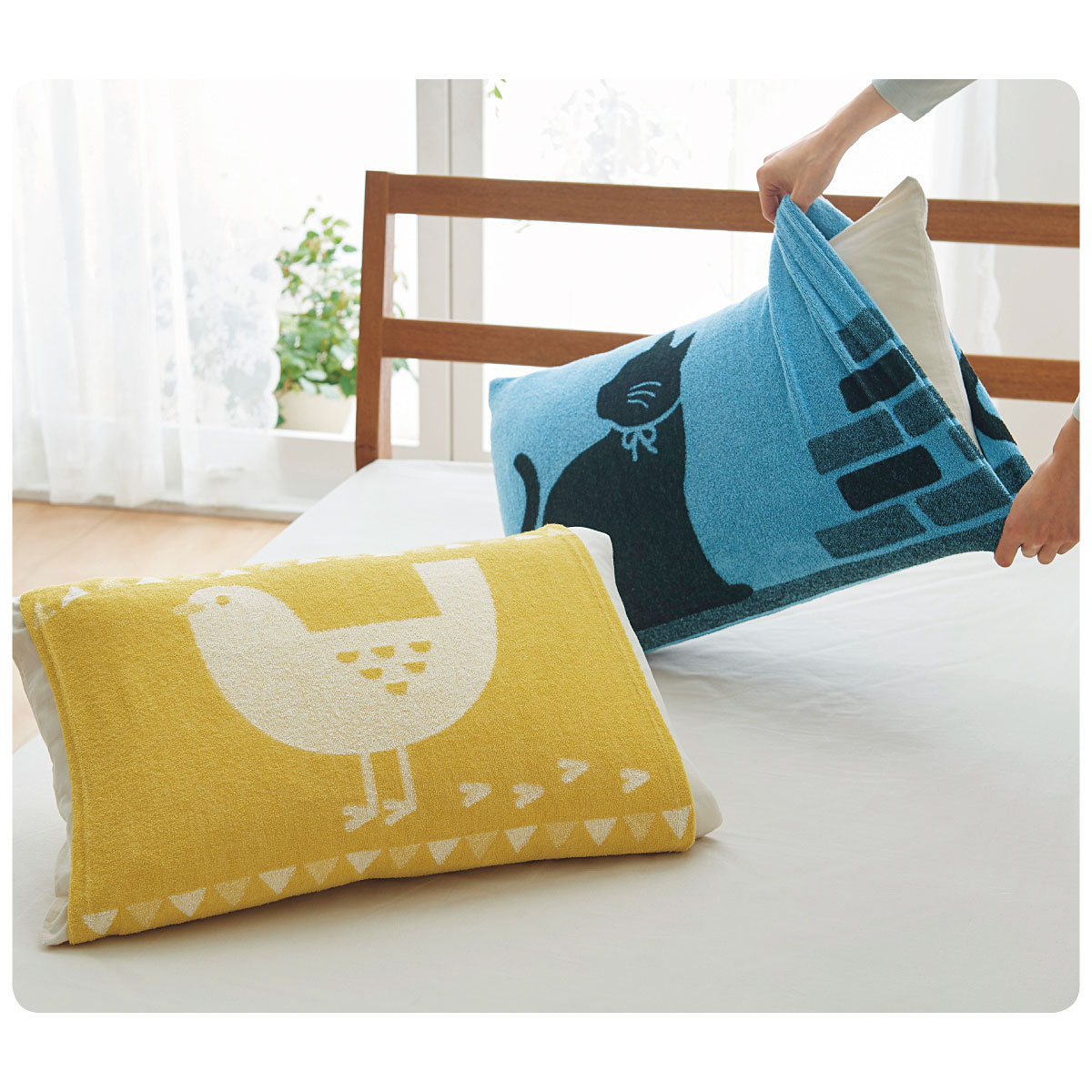 Japan cecile towel material elastic stretch pillowcase tube cartoon pattern memory latex pillowcase