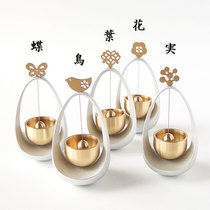 Japanese long ride bell Japanese imported doorbell Wind bell rotary bell Table bell Flower and bird dish leaf real