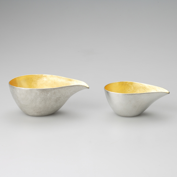 Japan can make a Japanese tin mouth wine glass wine cup bird's mouth cup one-mouth cup inside the golden iced cup