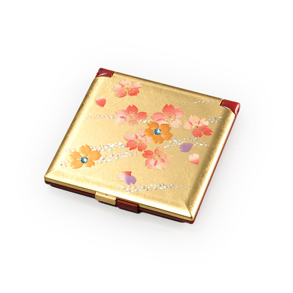 Japan foil a golden makeup mirror with a small mirror Schwalosch Crystal Crystal Folding Mirror